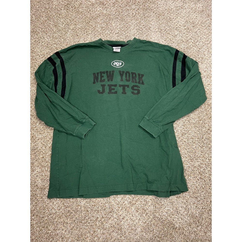 NFL New York Jets Long Sleeve Shirt Mens 2XL Green VF Imagewear Cotton Tee